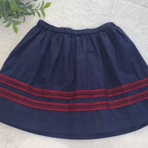 Crewcuts 6/7 Girls Navy Blue Skirt w/Pockets EUC Red Trim